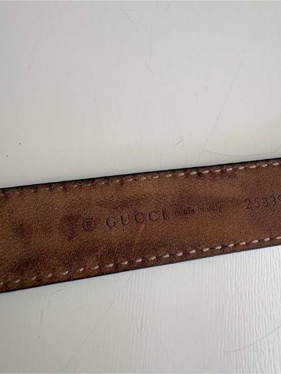 Auth GUCCI Leather Belt main image 6